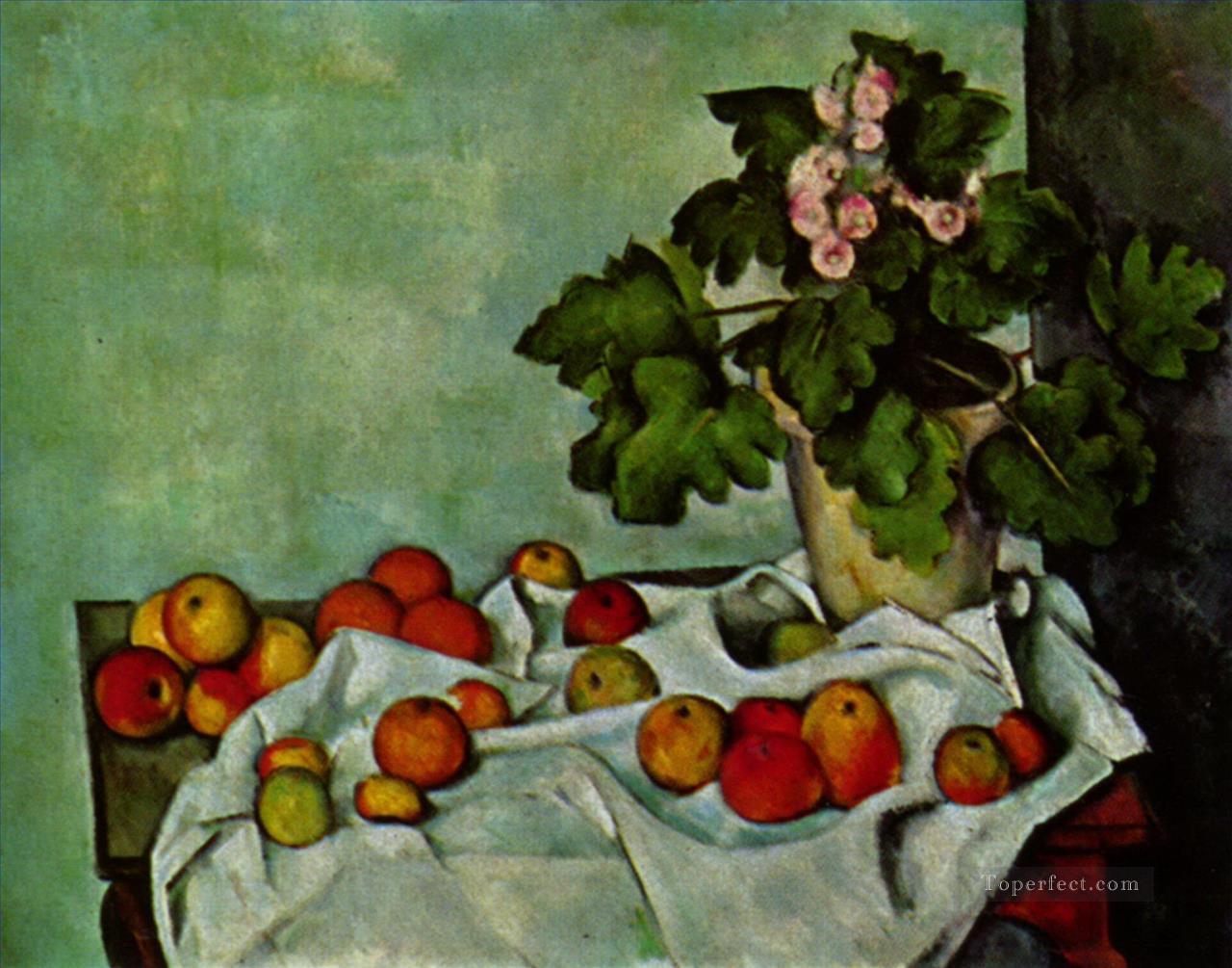 Still life with fruit geraniums Stock Paul Cezanne Oil Paintings